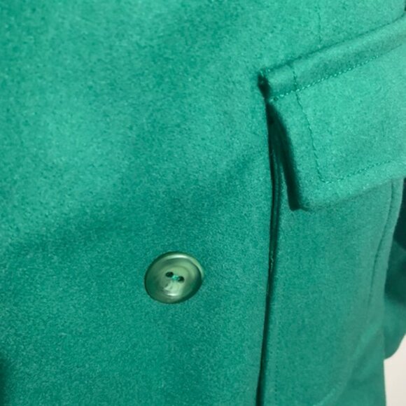 French Connection Women's Wool Blend Green Mid Length Stylish Peacoat - Size 10 - Picture 4 of 12